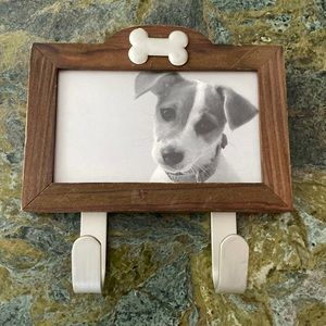 RUSTIC PHOTO FRAME LEASH HOOK, BROWN